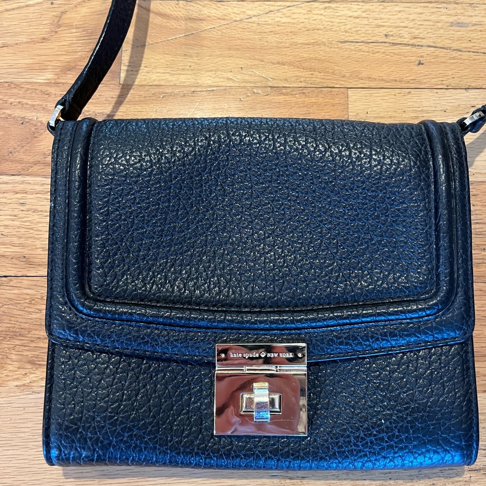 Kate Spade Merrick Everett Way Pebbled Leather Black Crossbody